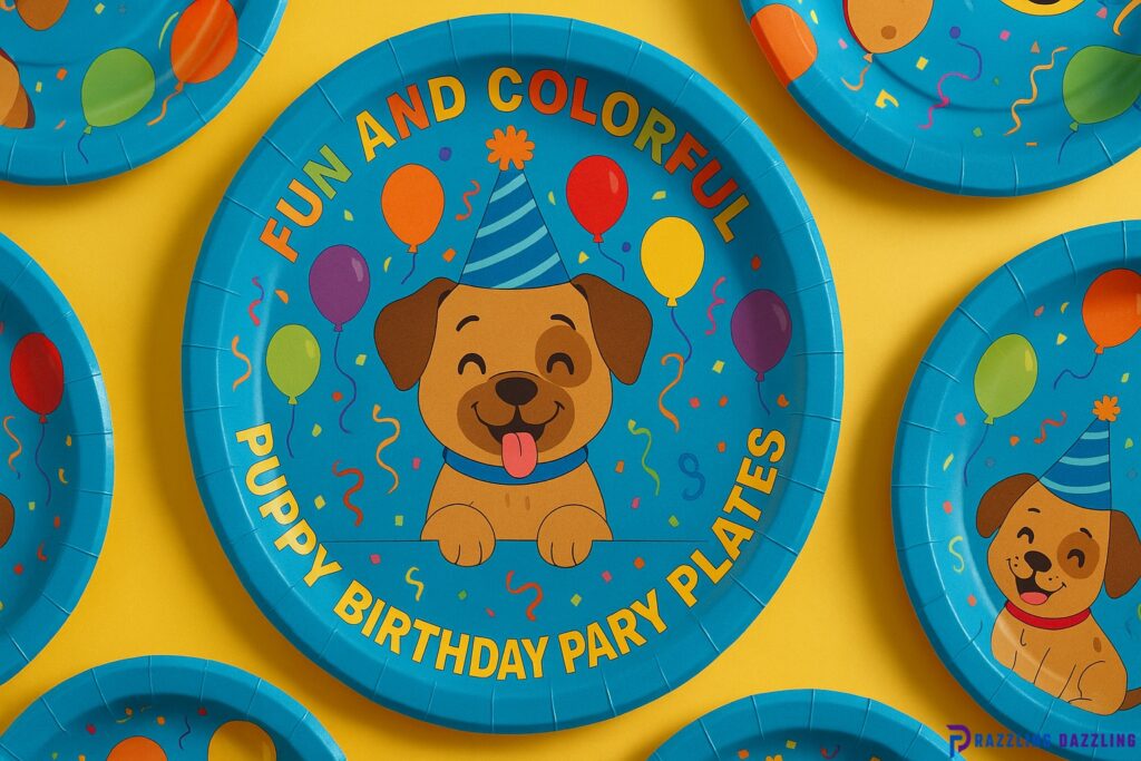 Fun and Colorful Puppy Birthday Party Plates for Kids