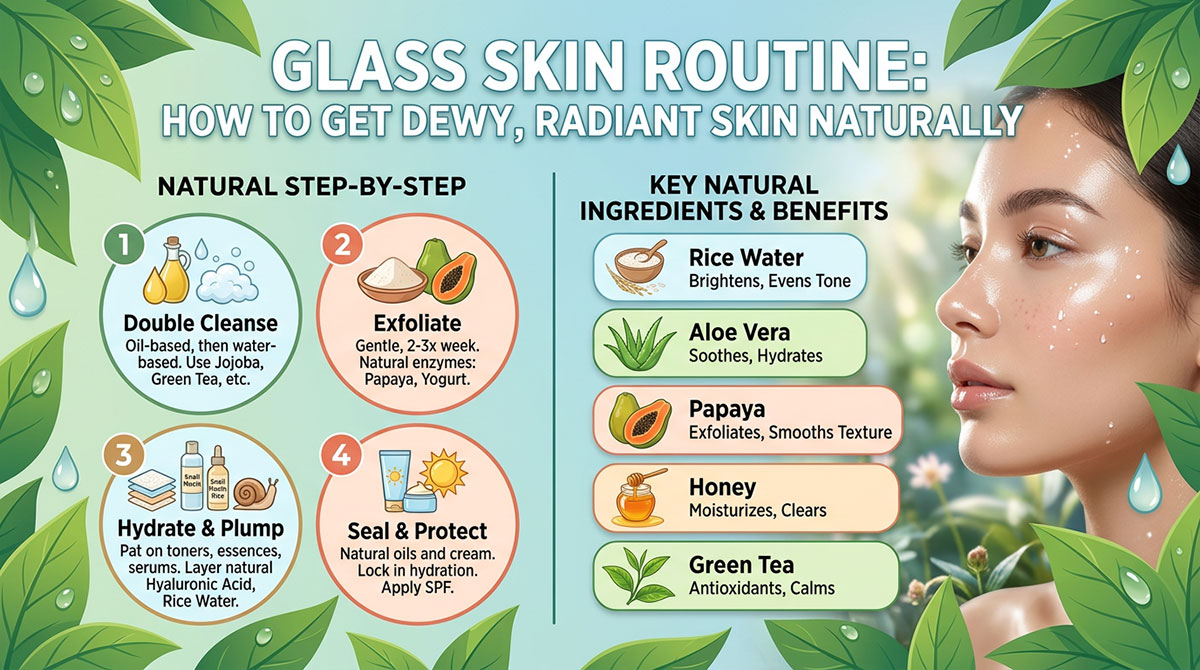Glass Skin Routine: How to Get Dewy, Radiant Skin Naturally
